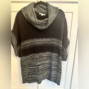 Coldwater Creek cowl striped black sweater size 1X xl